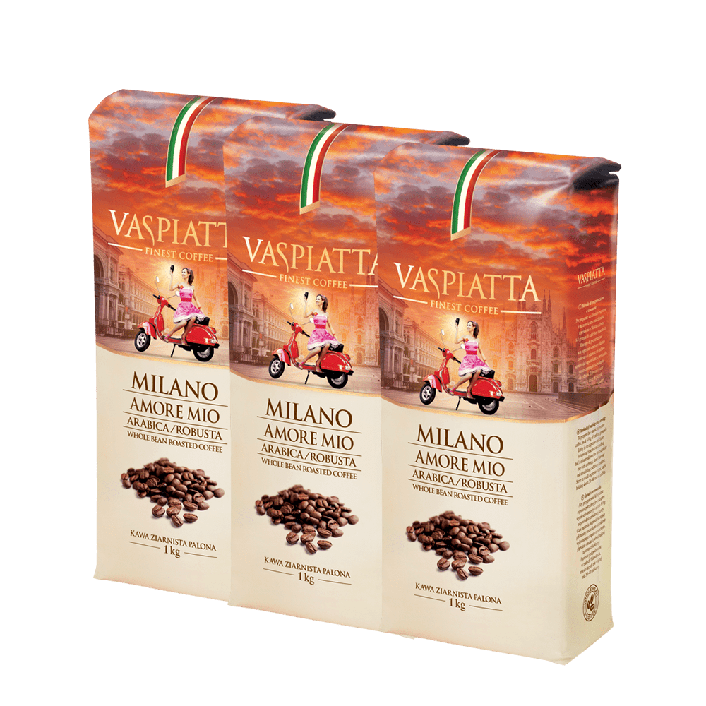 Coffee package 3x1kg Whole Beans Coffee Vaspiatta Milano Amore Mio