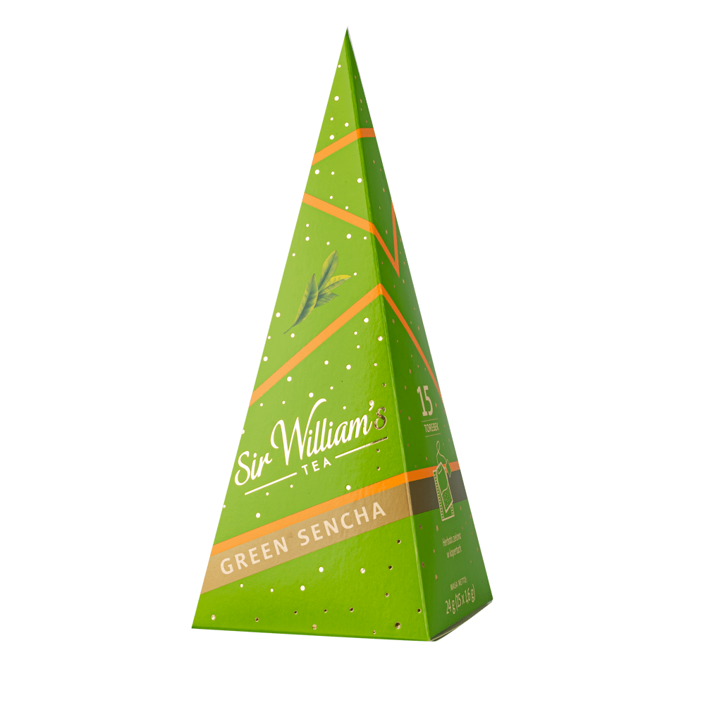 Sir William's Tea Green Sencha Green Tea 15 Pyramid Tea Bags