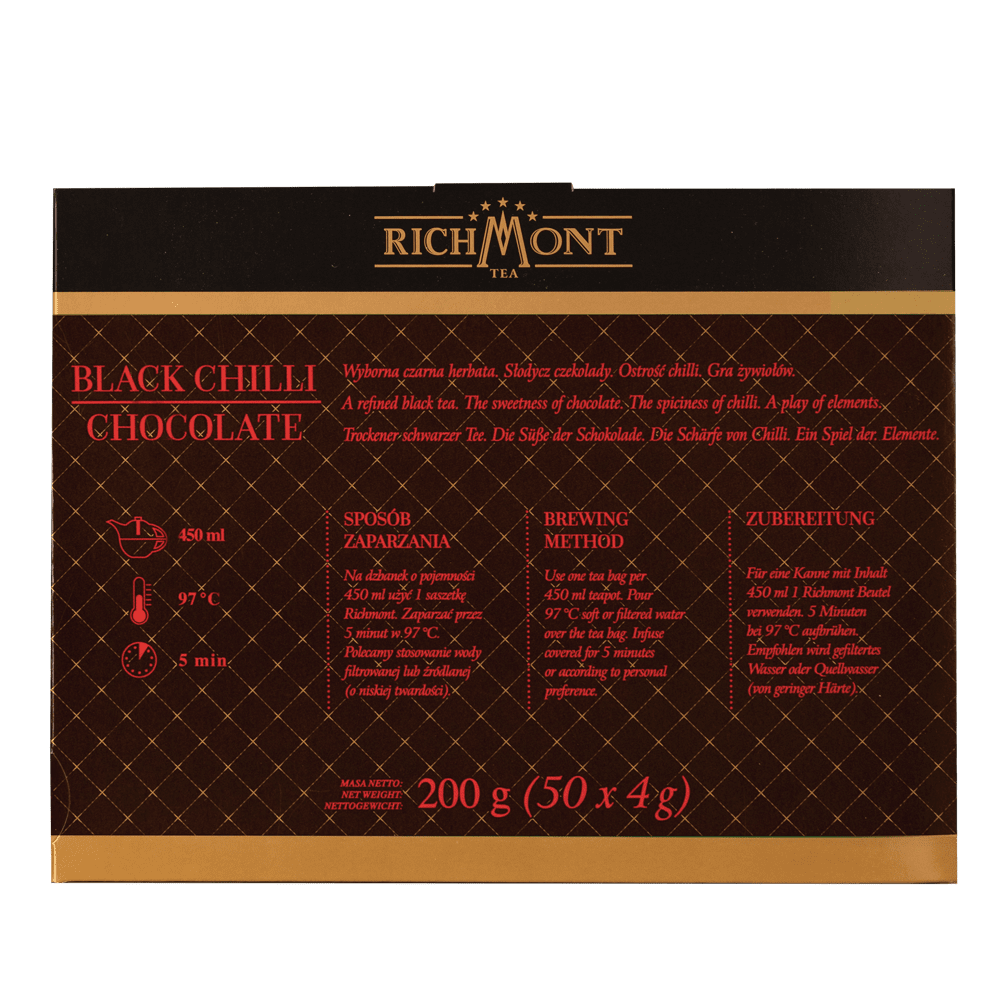 Czarna Herbata Richmont Black Chilli Chocolate 50 saszetek 