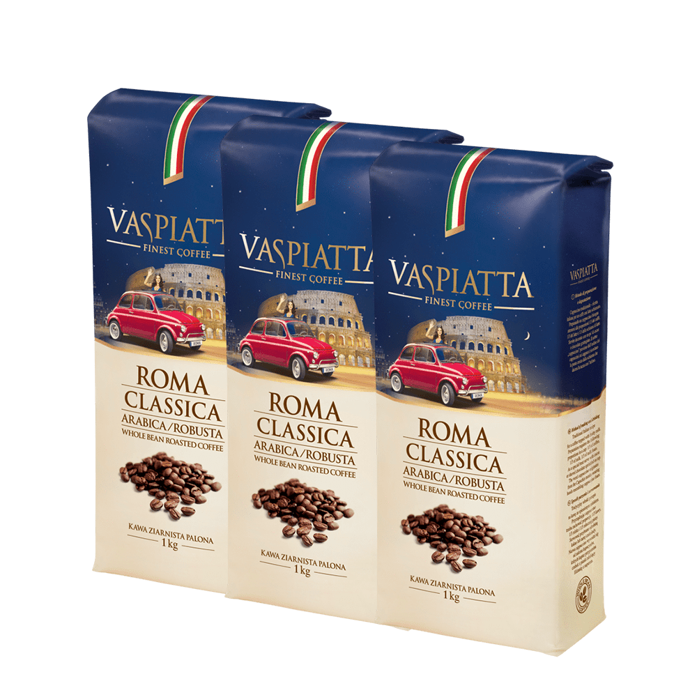 Coffee package 3x1kg Whole Beans Coffee Vaspiatta Roma Classica 