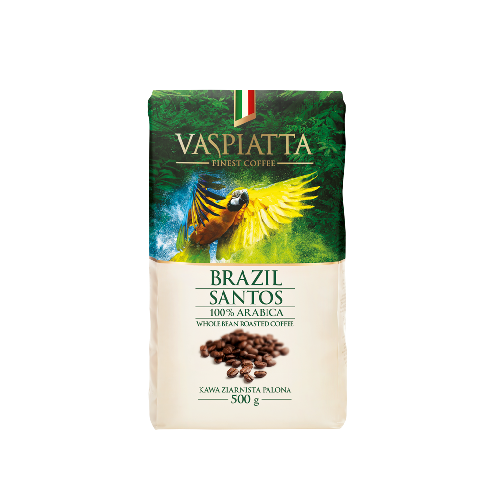 Whole Bean Coffee Vaspiatta Brazil Santos 500g
