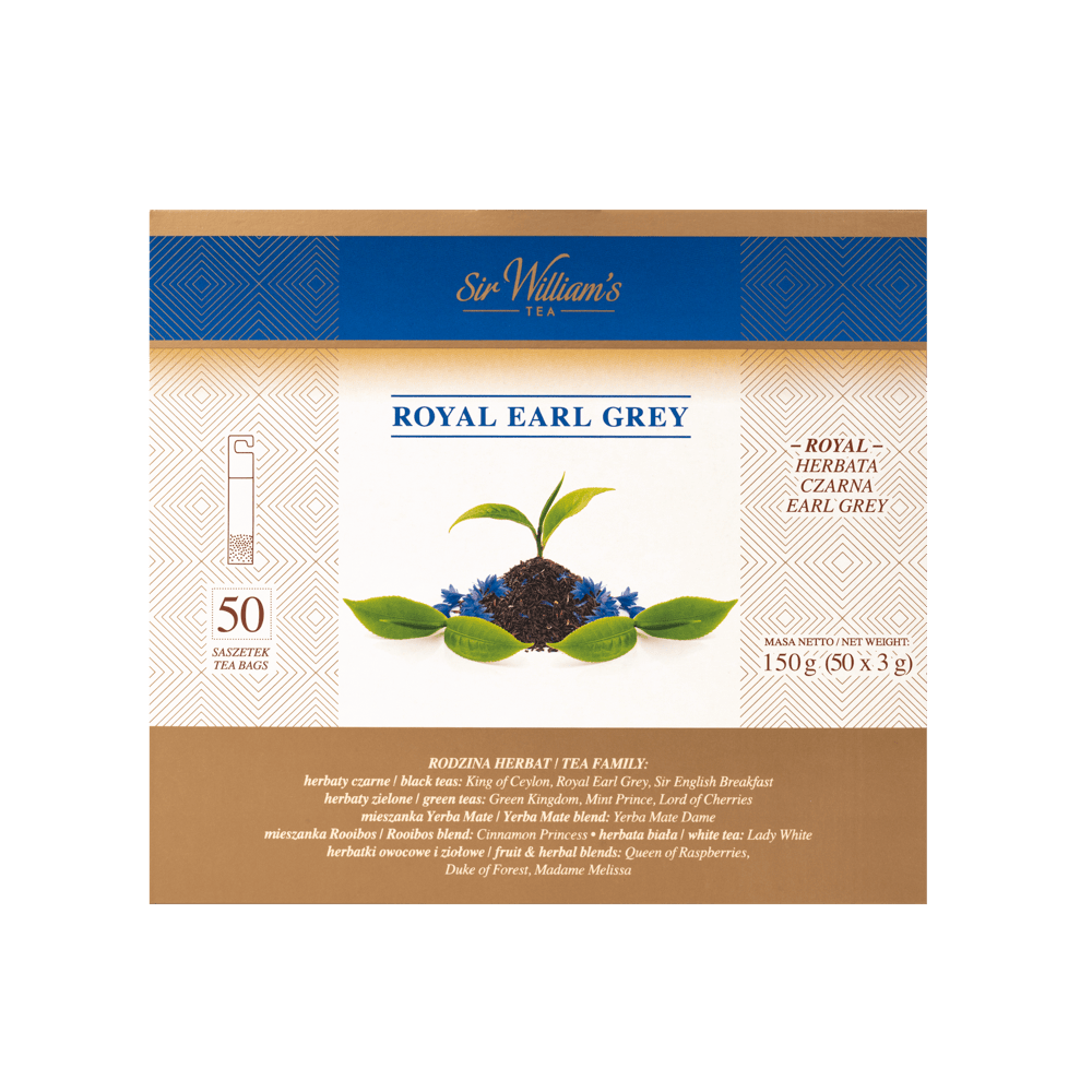 Czarna Herbata Sir William's Royal Earl Grey 50 Saszetek 