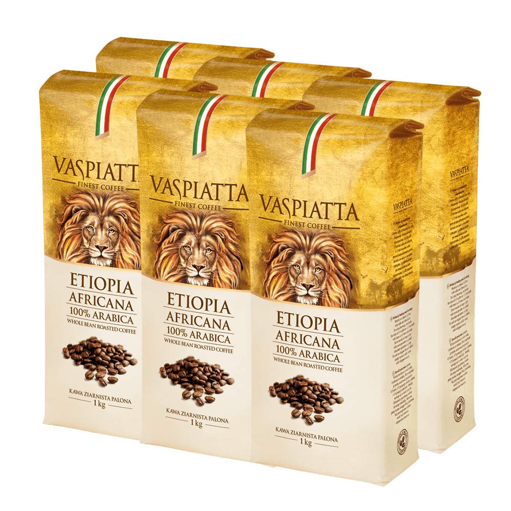 Coffee package 6x1kg Whole Beans Coffee Vaspiatta Ethiopia Africana