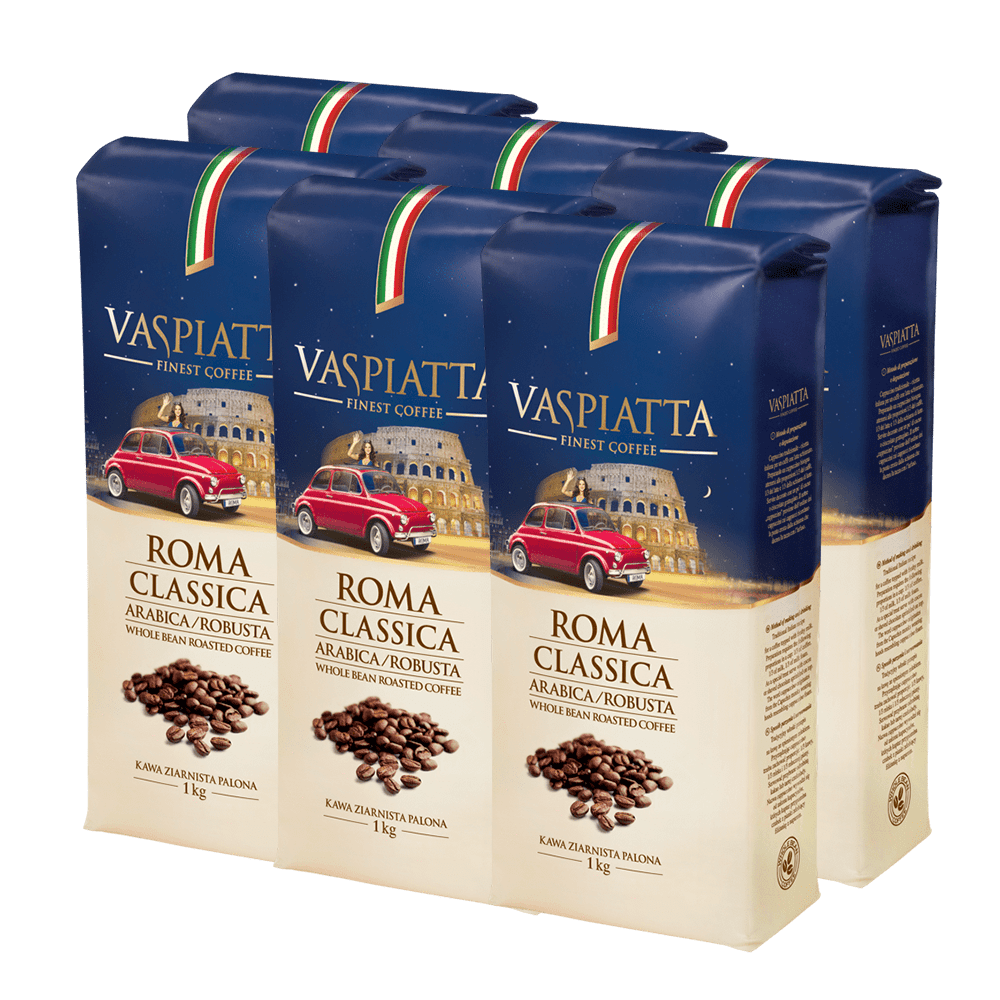 Coffee package 6x1kg Whole Beans Coffee Vaspiatta Roma Classica 