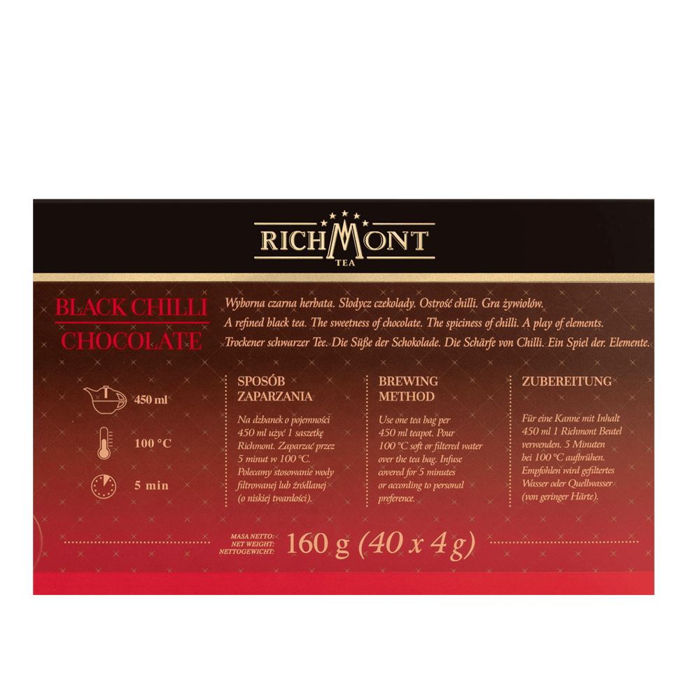 Czarna Herbata Richmont Black Chilli Chocolate 40 saszetek 