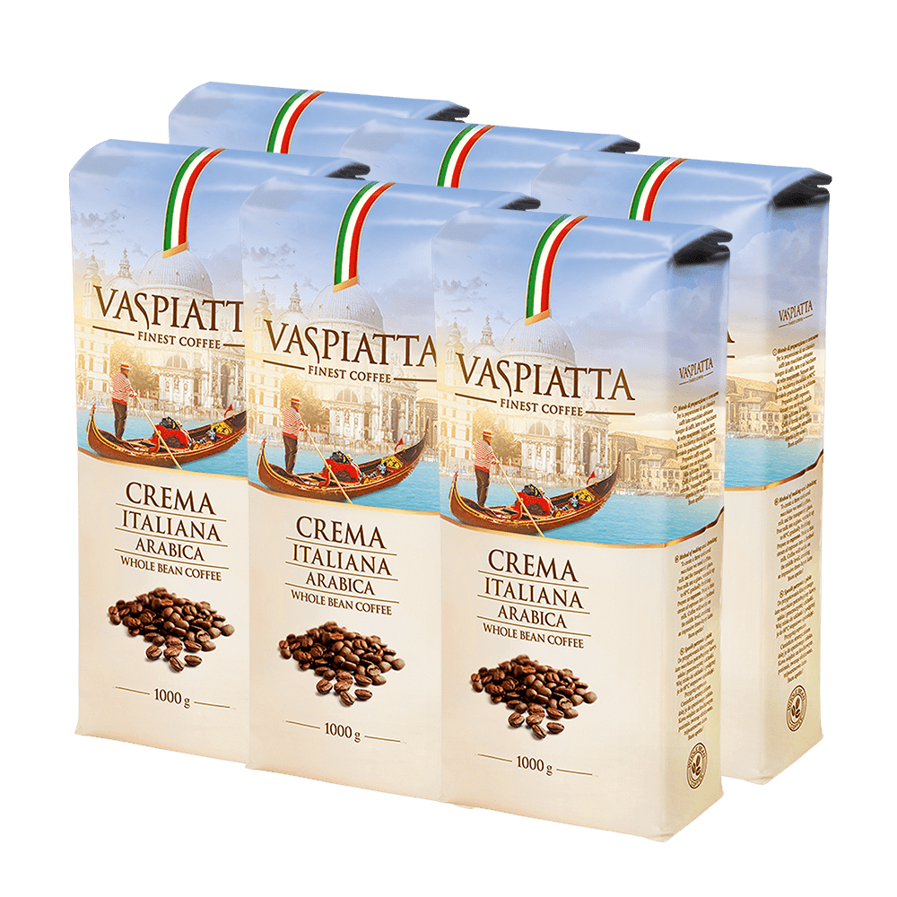 Coffee package 6x1kg Whole Beans Coffee Vaspiatta Crema Italiana