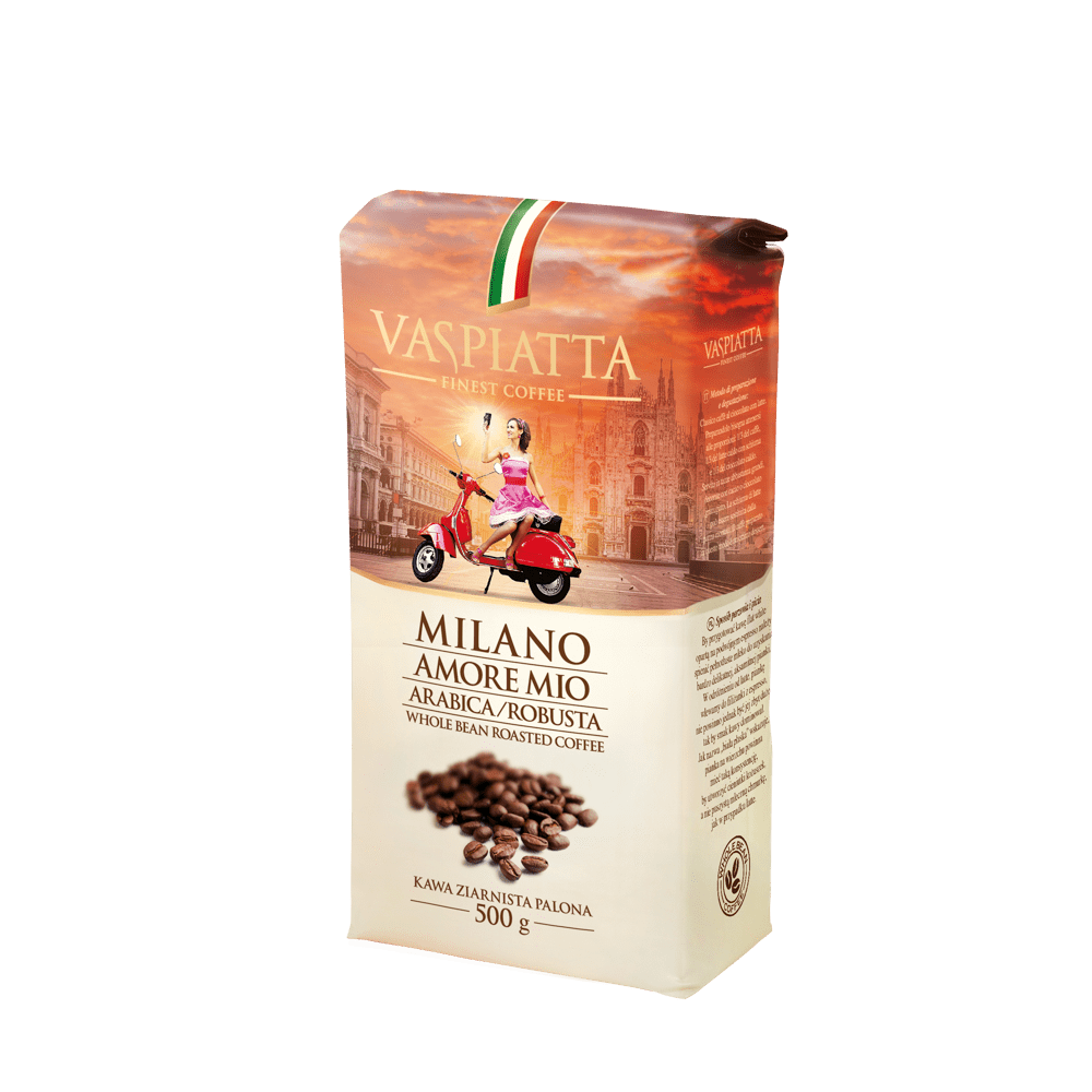 Whole Bean Coffee Vaspiatta Milano Amore Mio 500g
