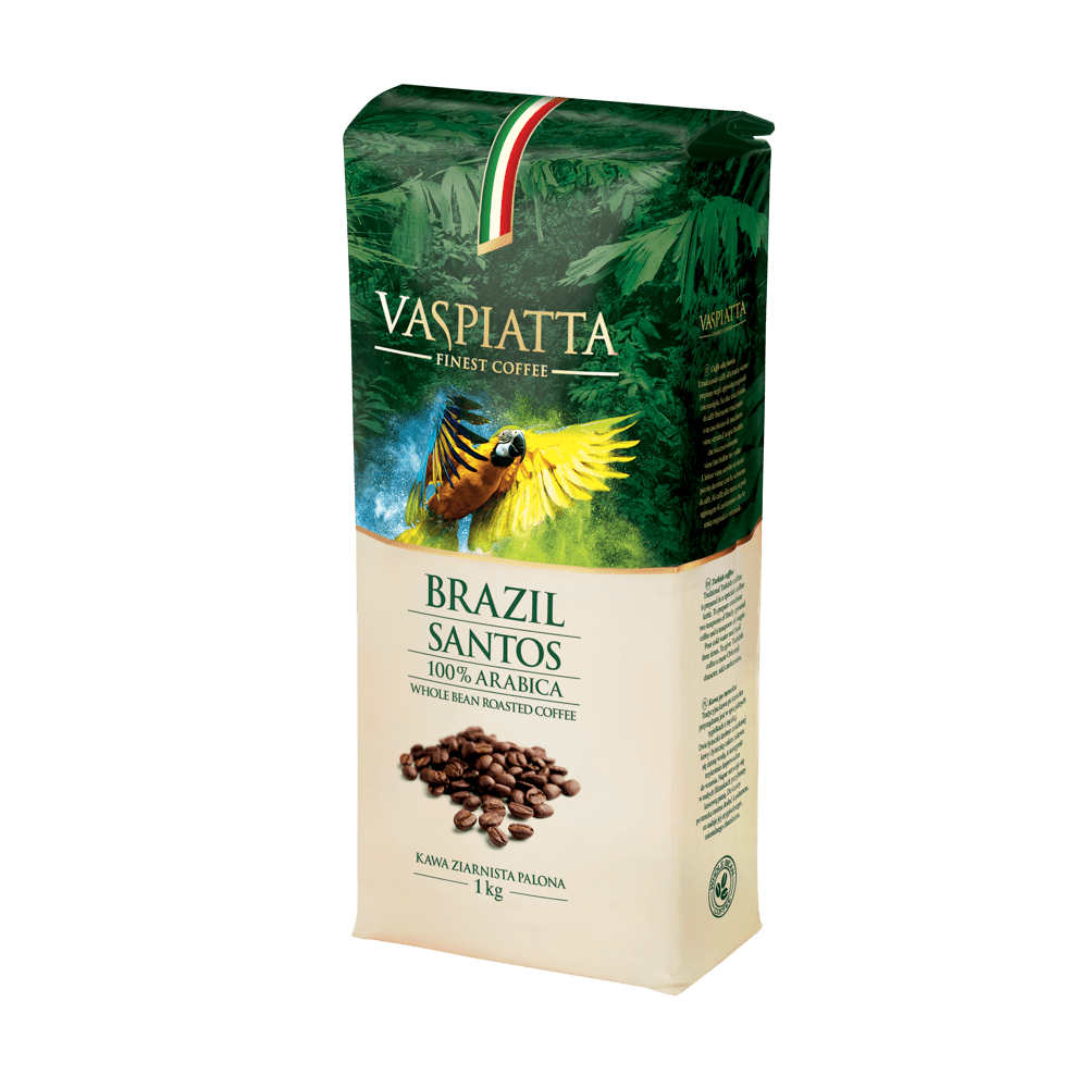 Whole Bean Coffee Vaspiatta Brazil Santos 1kg