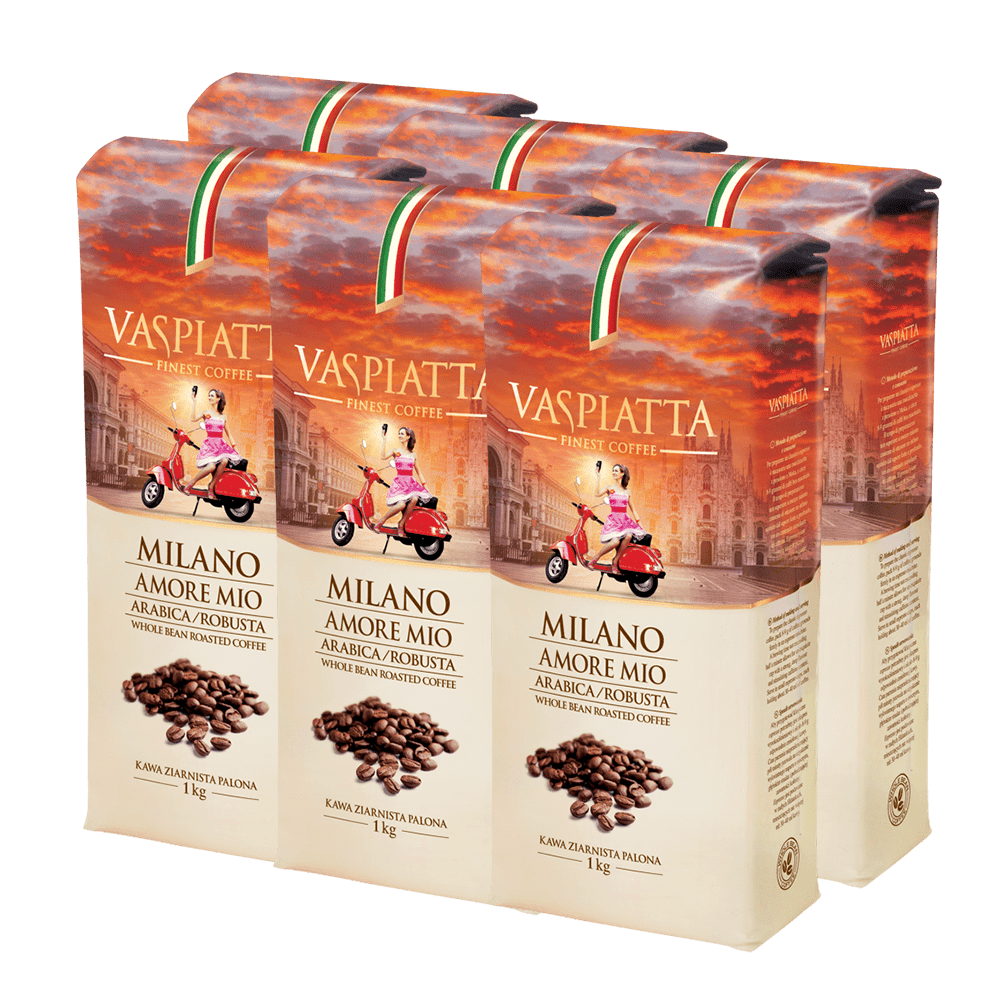 Coffee package 6x1kg Whole Beans Coffee Vaspiatta Milano Amore Mio