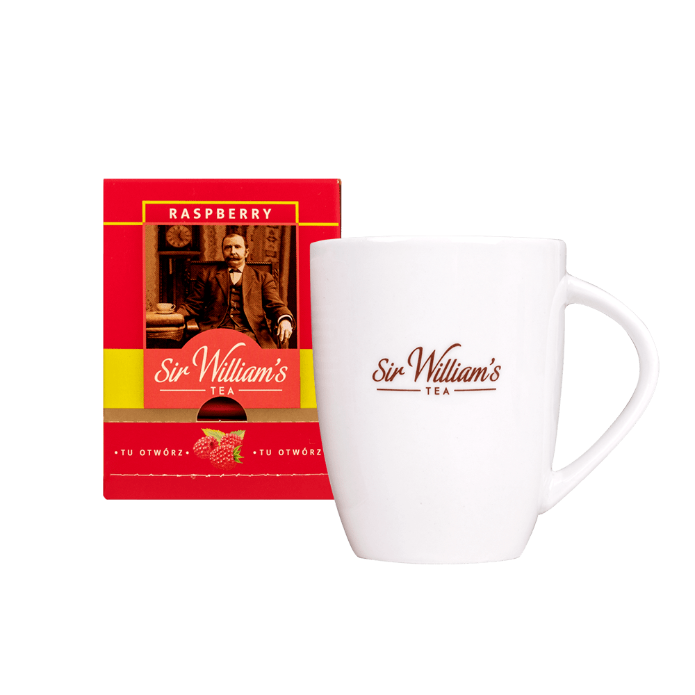 Sir William's Tea Set: 15 Raspberry Fruit Teas with Porcelain Cup