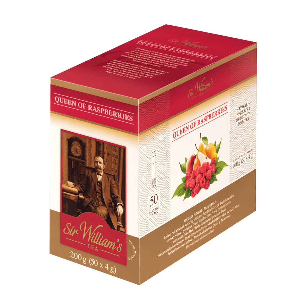 Fruit Tea Sir William's Royal Queen of Raspberries 50 Tea Bags 