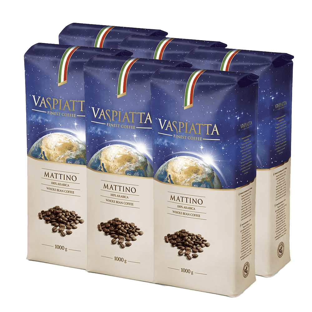 Coffee package 6x1kg Whole Beans Coffee Vaspiatta Mattino