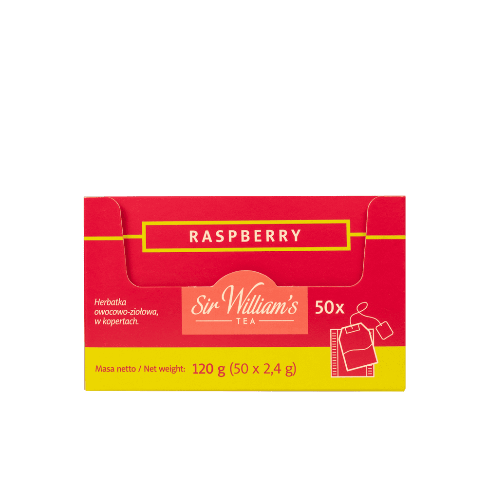 Owocowa Herbata Sir William’s Tea Raspberry 50 Saszetek