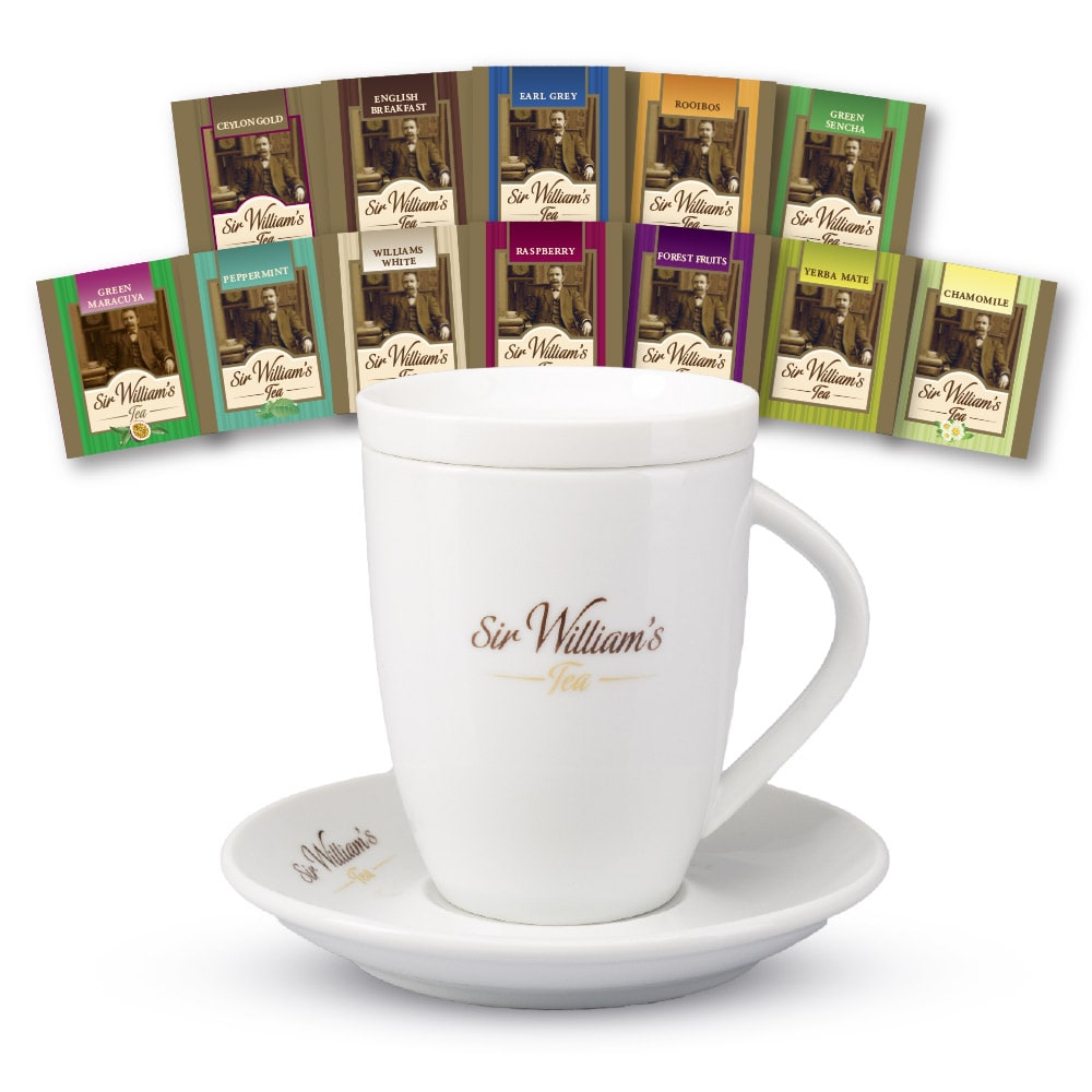 ZESTAW PORCELANOWY SIR WILLIAM’S TEA & 12 HERBAT